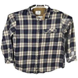 Legendary Whitetails Flannel Jacket Mens Size 2XL Blue Plaid Button Down